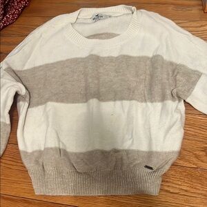 Hollister women's Striped Sweater - White and Beige